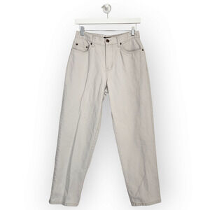 Vintage Bill Blass Off White Gray High Waisted Tapered Leg Pants 4